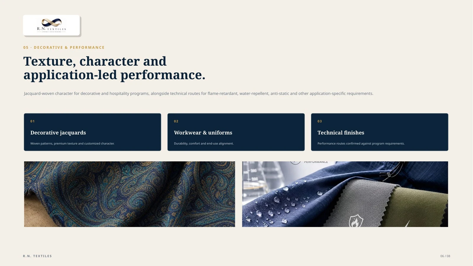 R.N. Textiles corporate brochure page 6
