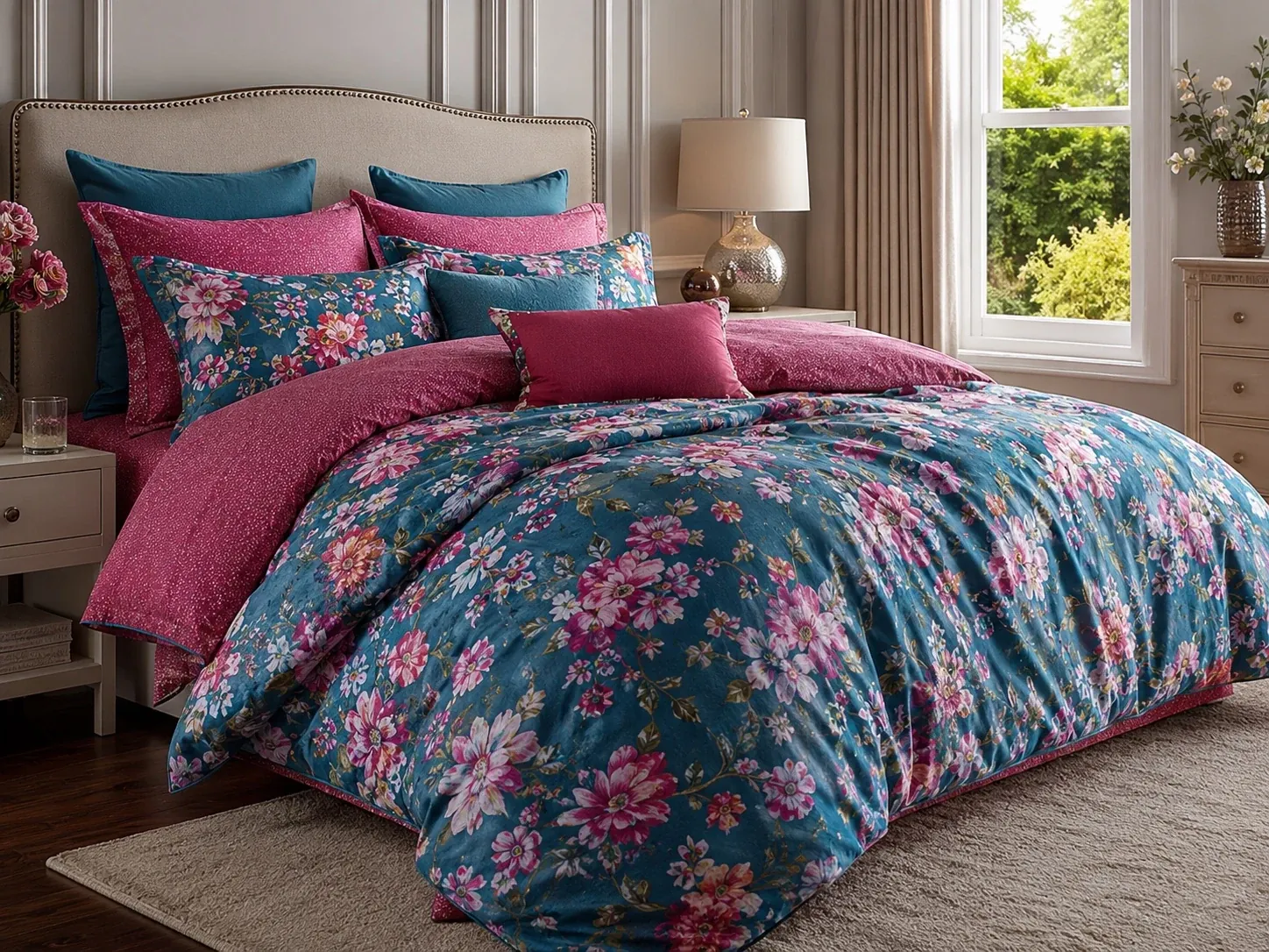 Colourful floral bedding set