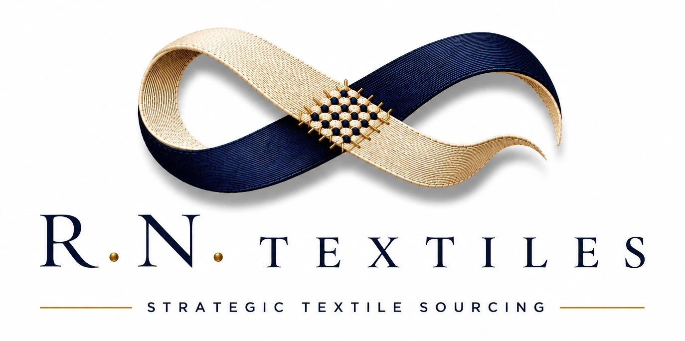 Logo von R.N. Textiles als Symbol für Textiltradition, Kontinuität und vertrauensvolle Verbindung