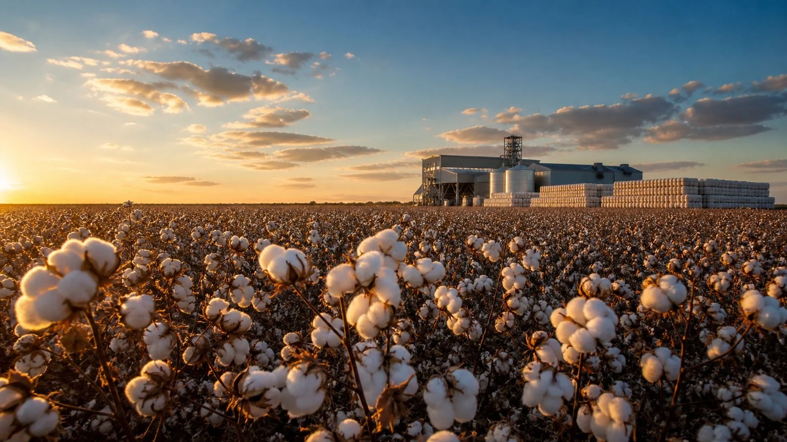 Cotton field and textile manufacturing in Pakistan